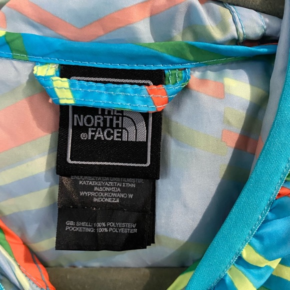 THE NORTH FACE GIRLS COAT  FUN PATTERN HOODED WIND JACKET  GIRLS  L  14/16 - Picture 4 of 6